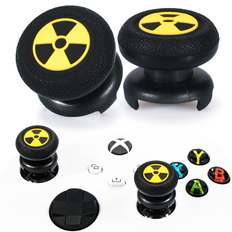Playrealm FPS Thumbstick Extender & 3D Texture Rubber Silicone Grip Cover 2 Sets for Xbox Series X/S & Xbox One Controller(Radiation Black) - Image 1